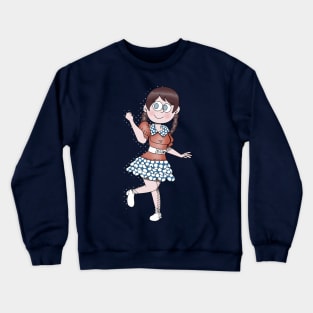 American Girl Wearing Pretty Patriotic Polka Dot Dress Crewneck Sweatshirt